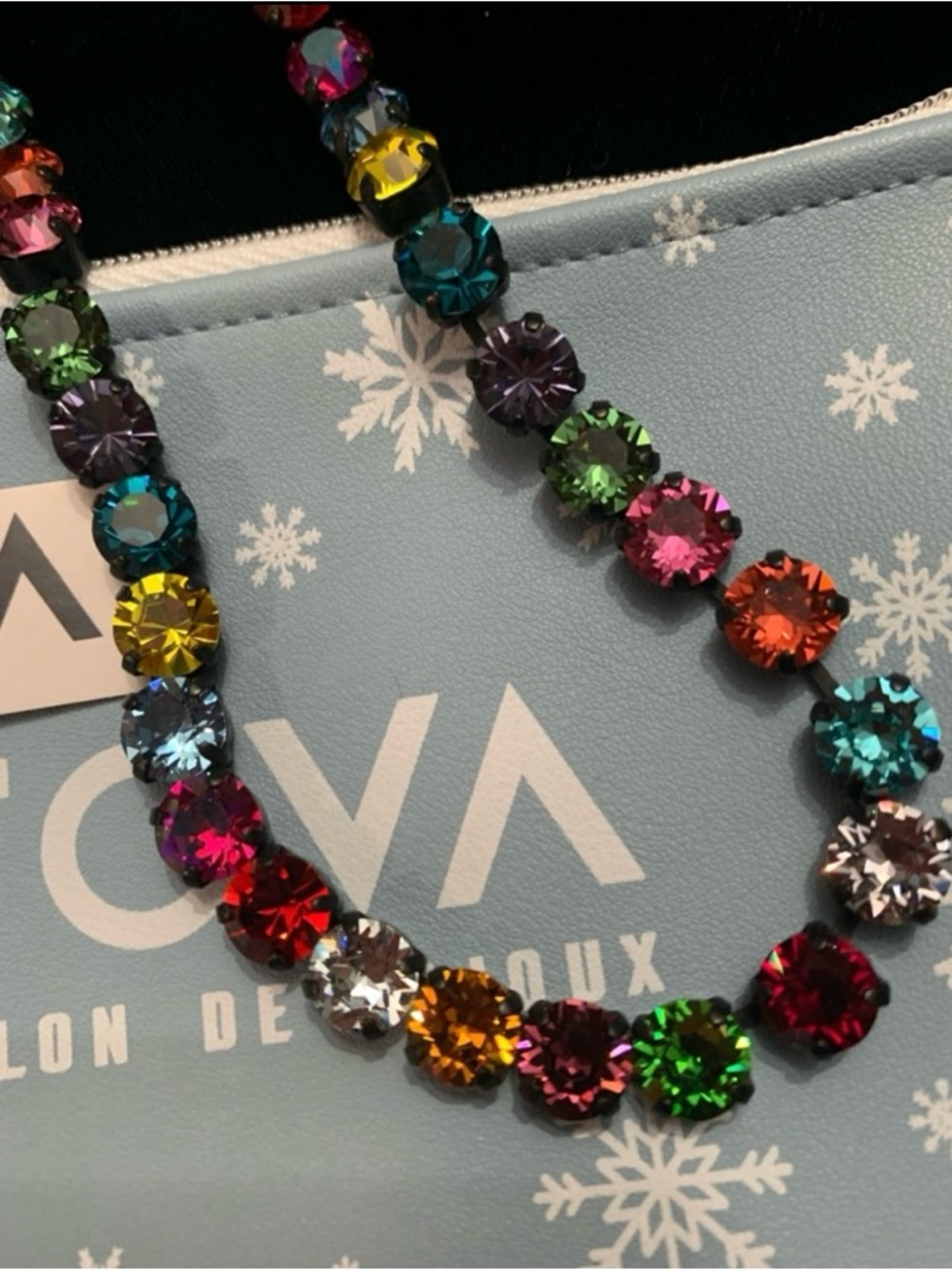 NWT TOVA OAKLAND RAINBOW NECKLACE IN SMUTT
